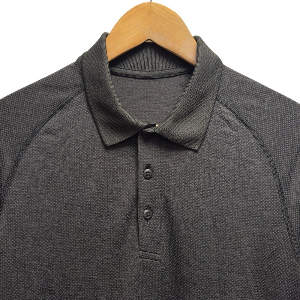 Lululemon Men's Sz Small Charcoal Gray Metal Vent Tech Performance Golf Polo euc